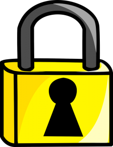 An illustration of a gold padlock.
