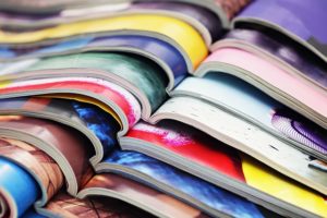 a colorful stack of magazines