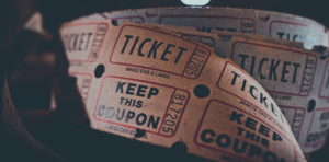 roll of vintage movie tickets